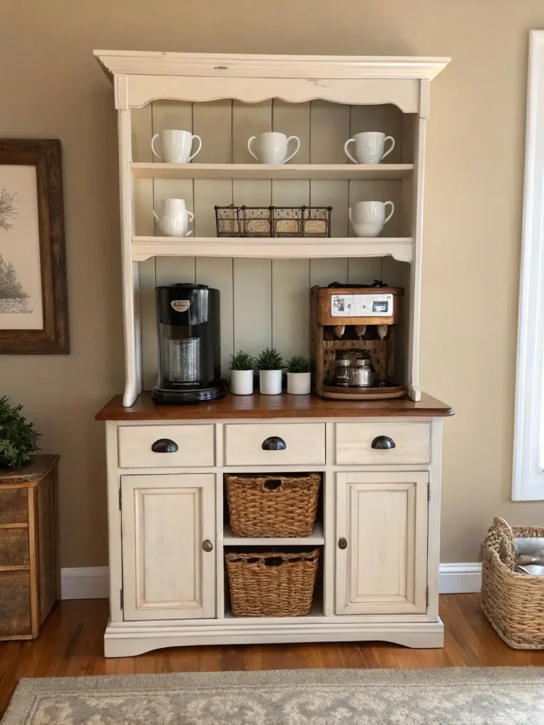 Coffee Station Inside a Hutch