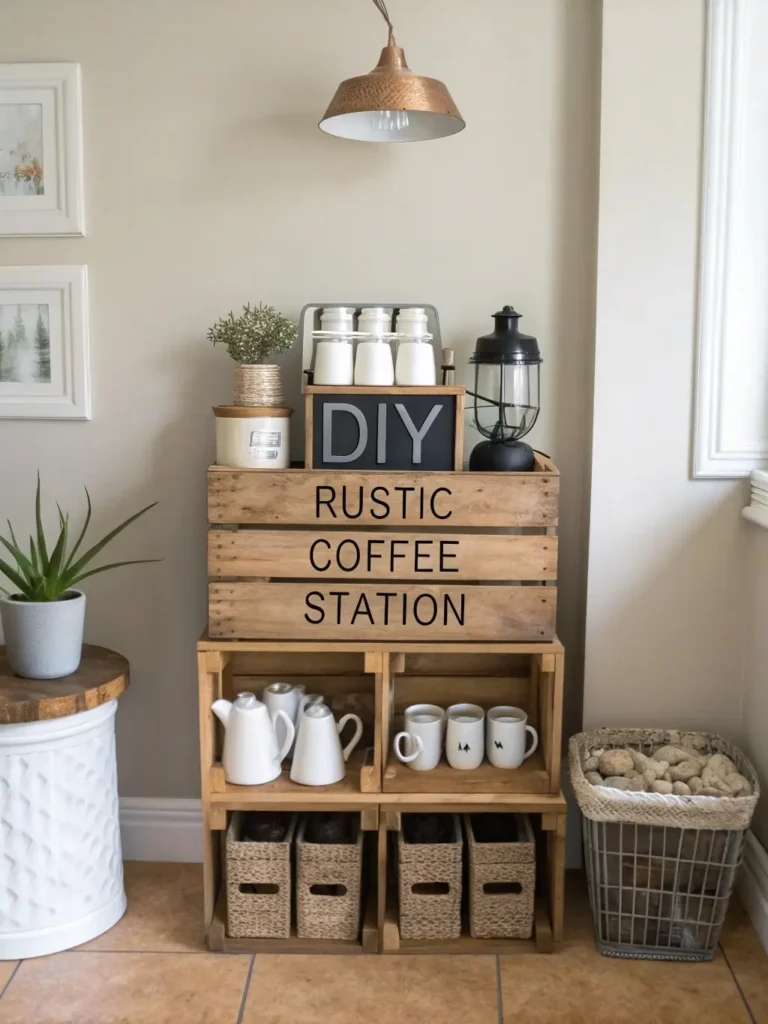 DIY Crate Coffee Station