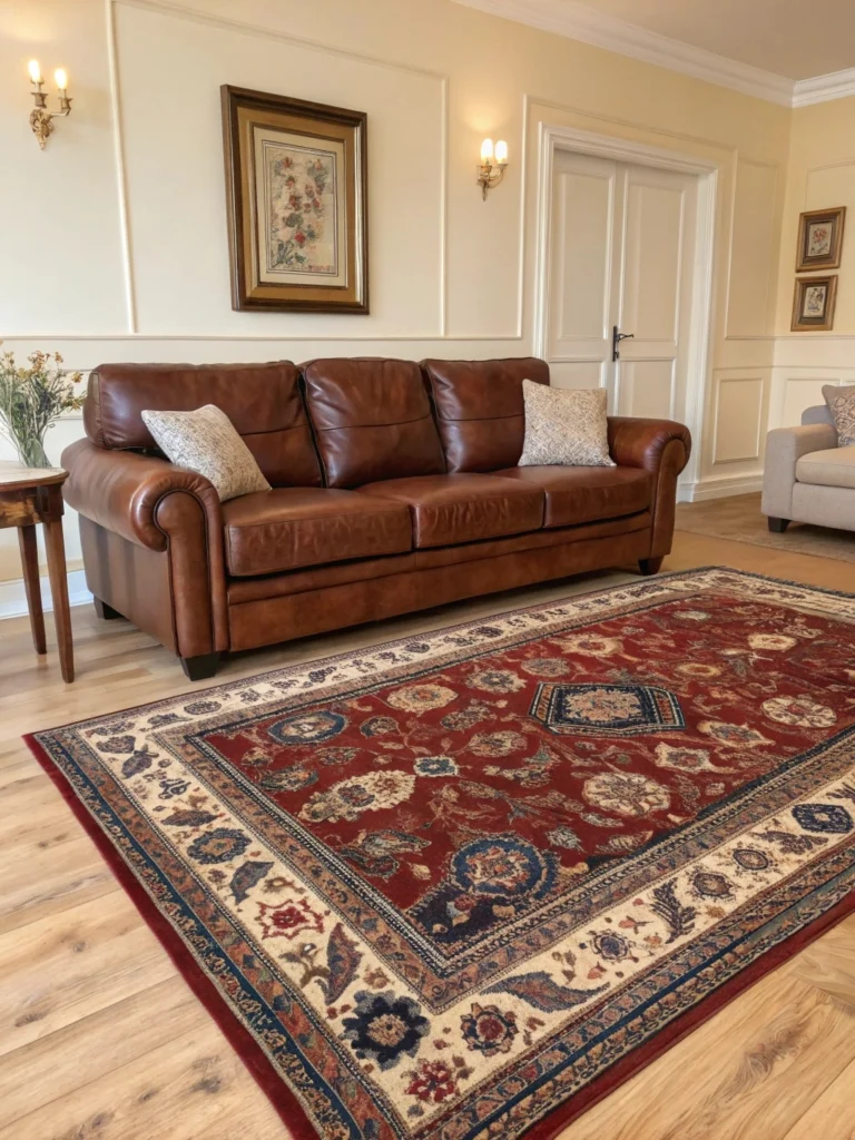 Layer with Patterned Rugs for Visual Interest
