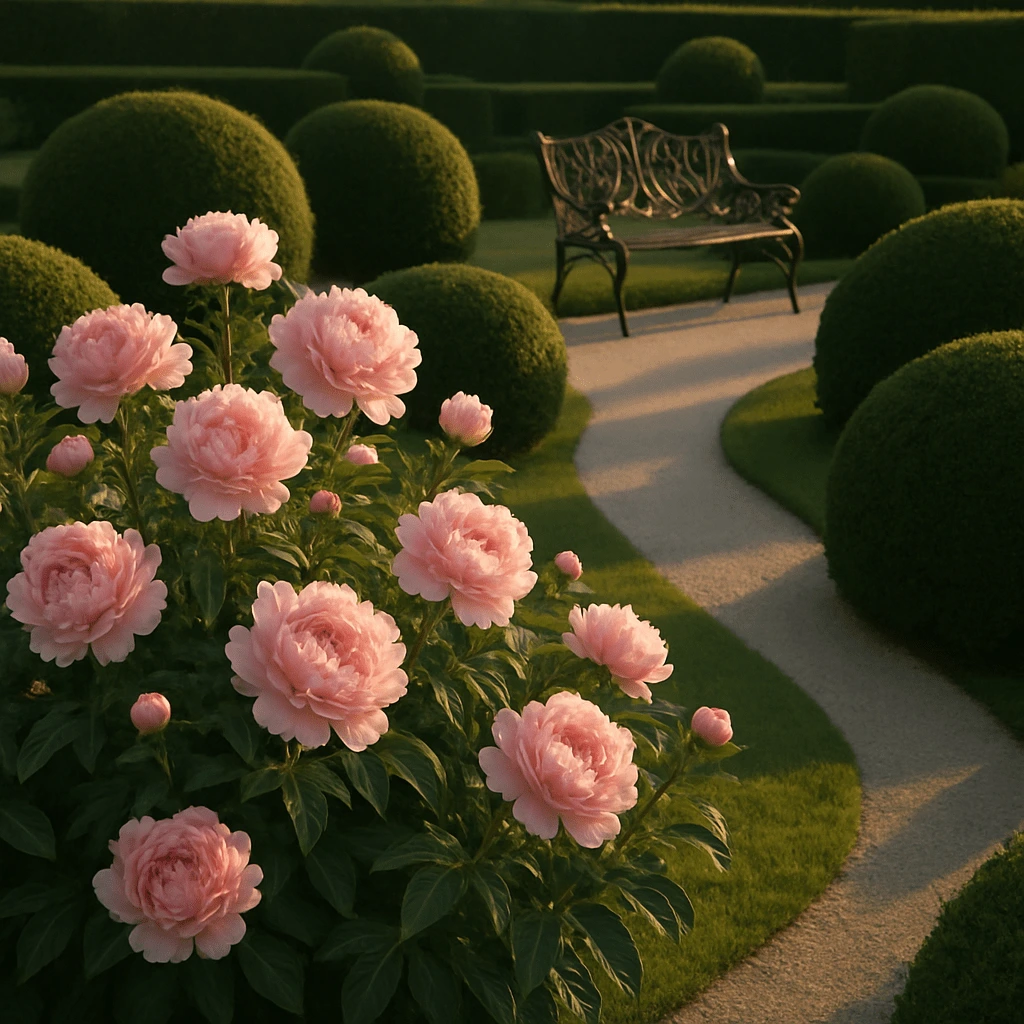 Peony and Boxwood Pairing