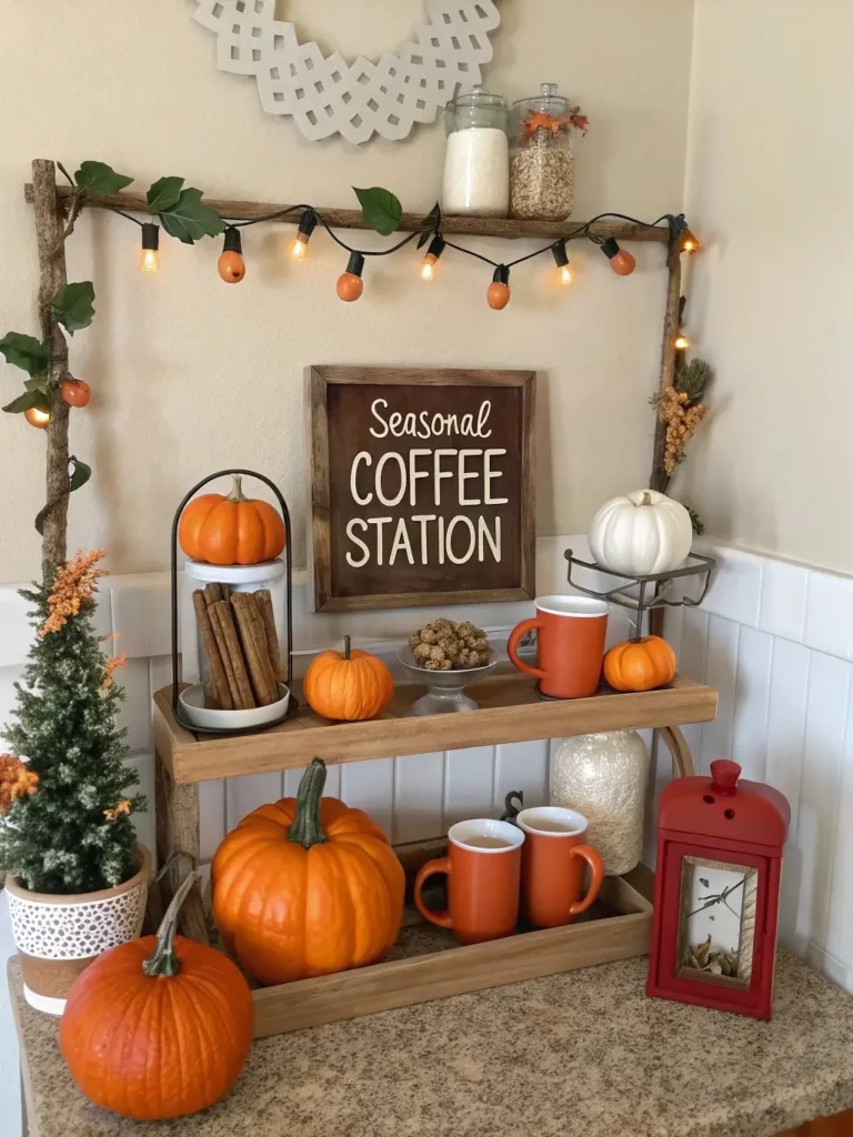 Seasonal Coffee Station Decor