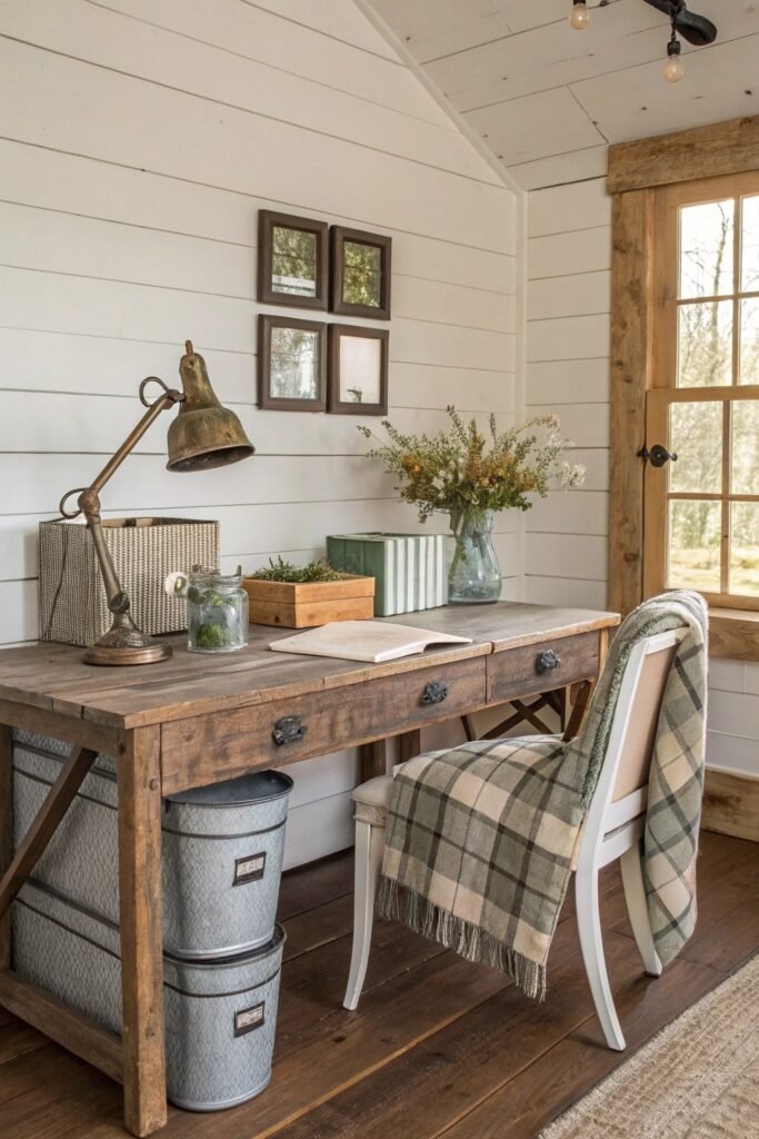 Farmhouse-Inspired Workspace