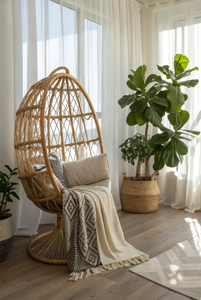 Rattan Egg Chairs for a Modern Boho Vibe