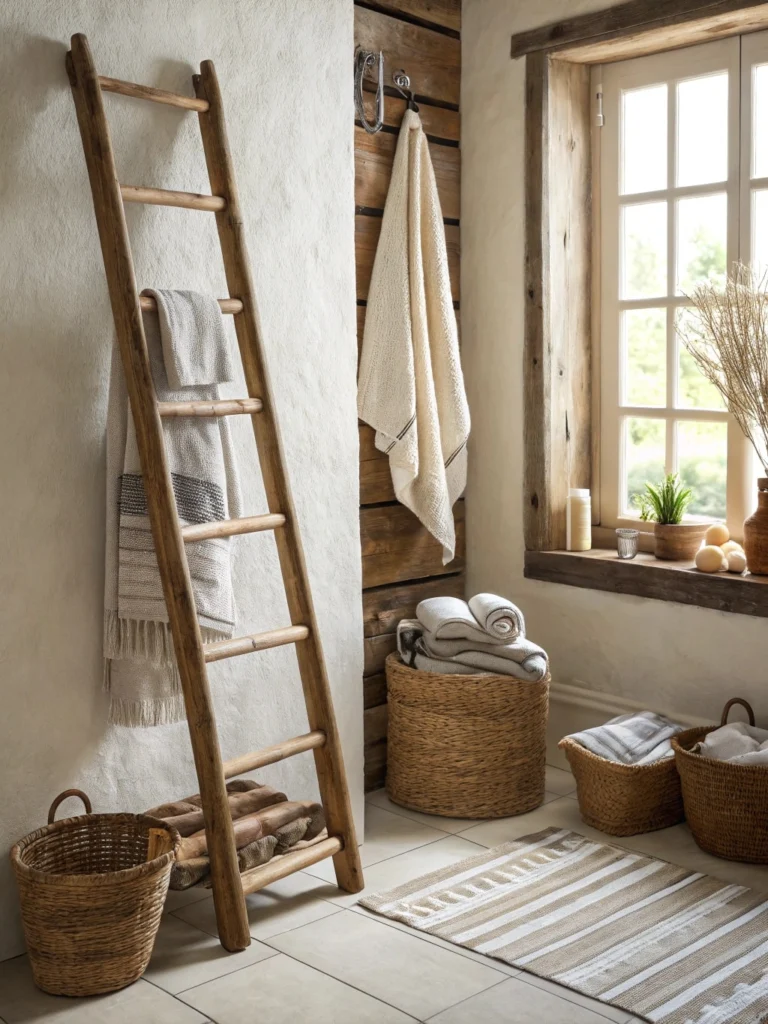 Rustic wood ladder