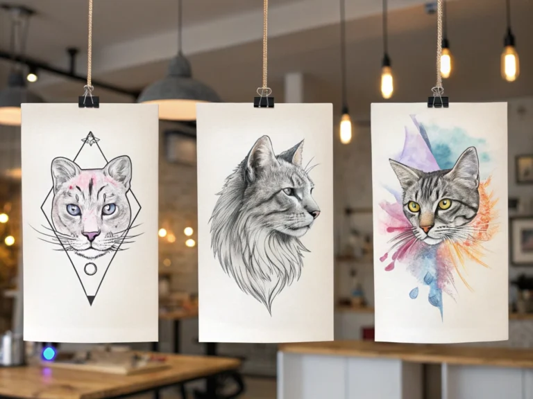 cat tatto design
