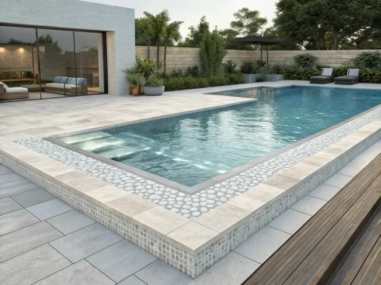 Modern Waterline Pool Tile Ideas