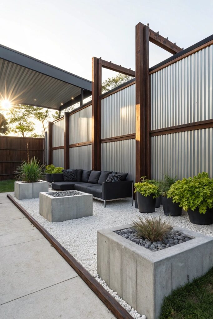 Corrugated Metal Fence Panels