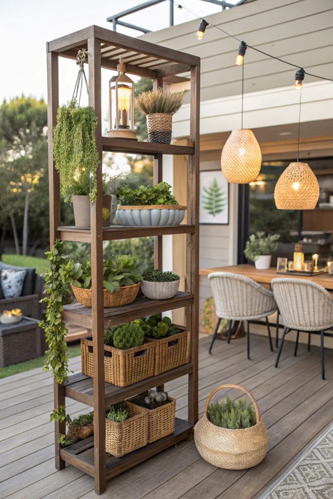 Outdoor Shelving as Screen