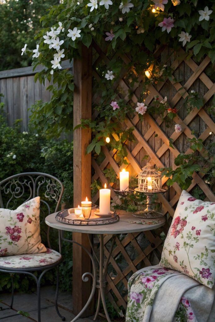 Wooden lattice privacy screen