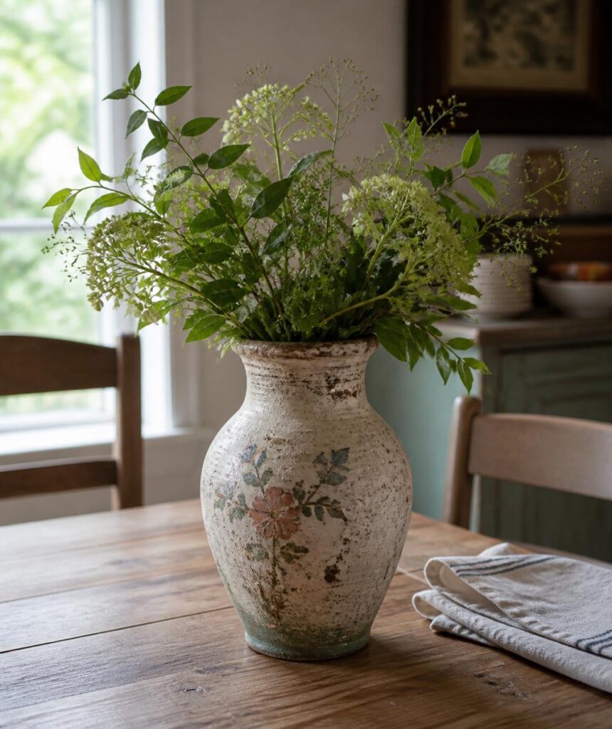 Thrifted Vintage Vase Centerpiece