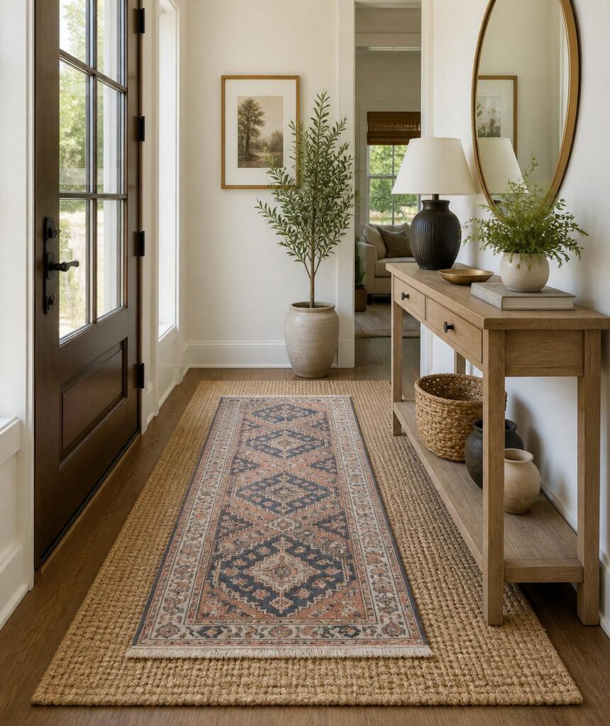 Woven Jute Rug for Entryway