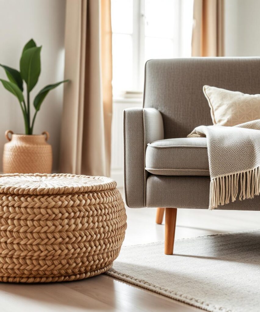 Woven Pouf Seating Accent