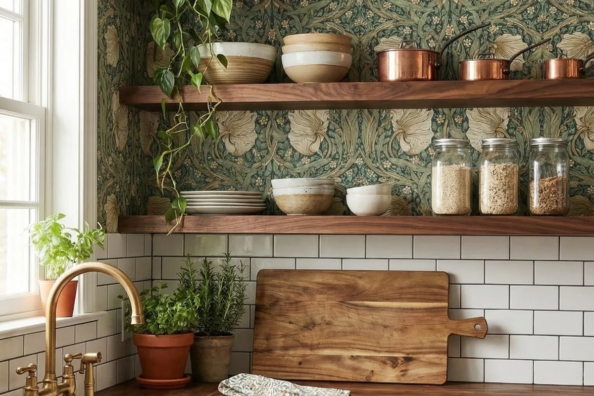 19 Shelf Wallpaper Ideas To Try This Year - idea 1
