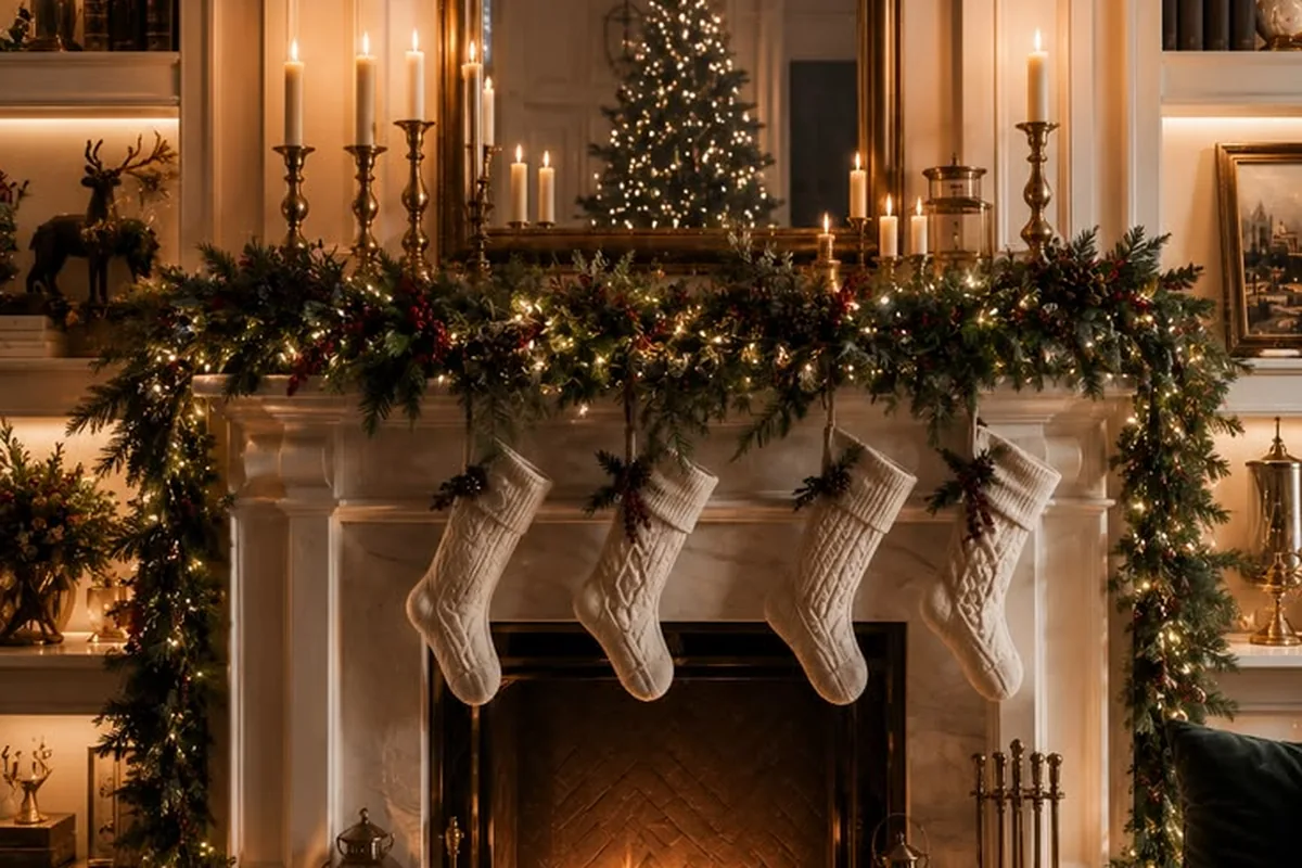 christmas mantle ideas idea 1