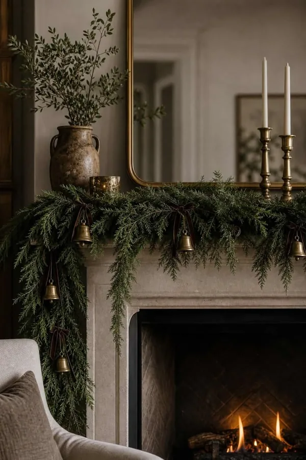 christmas fireplace decor idea 1