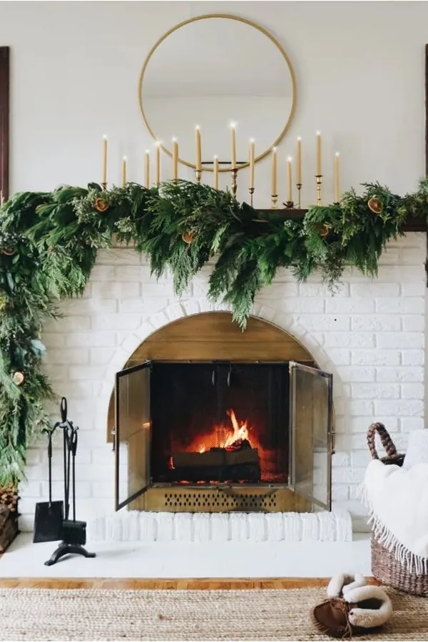 christmas fireplace decor idea 4