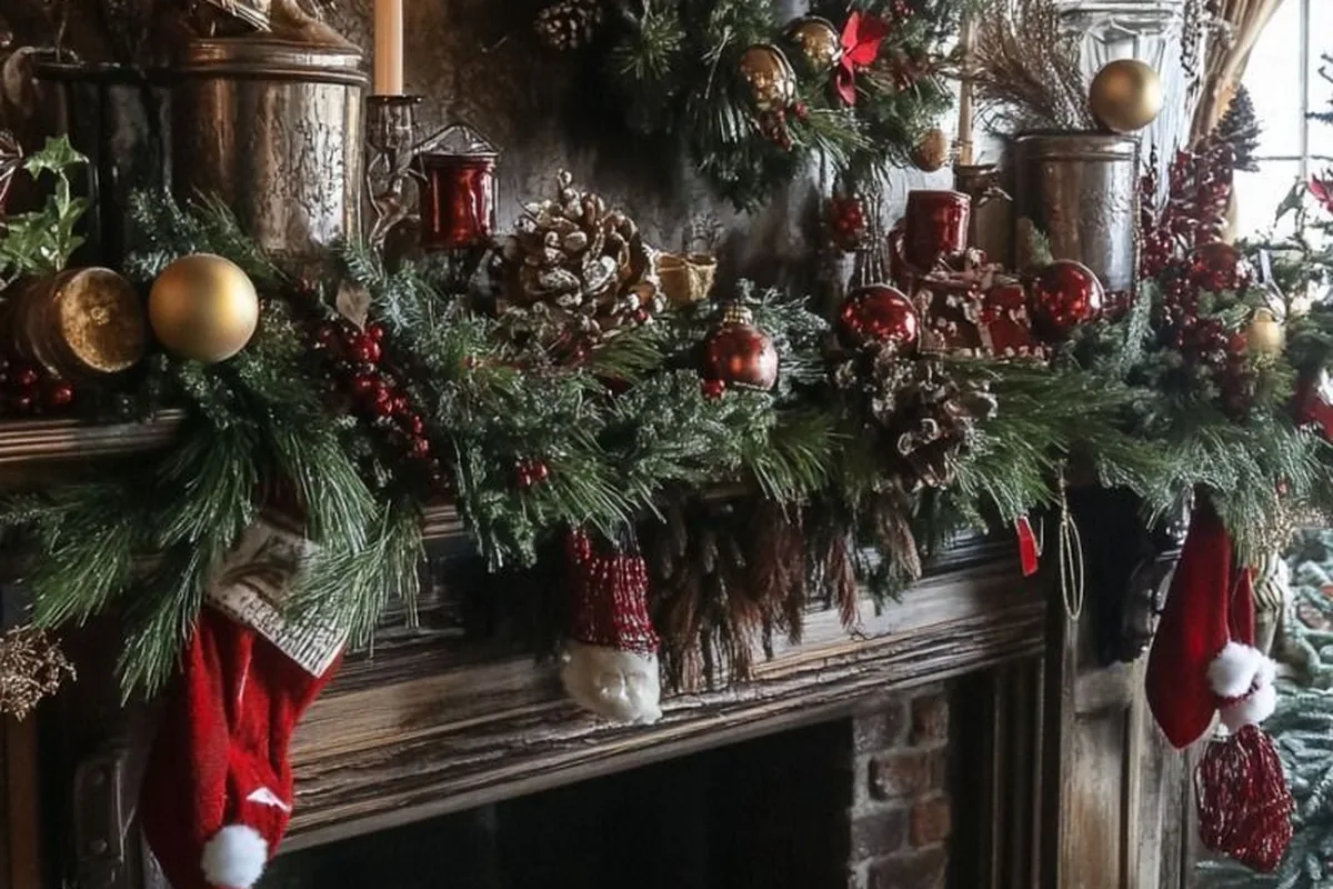christmas mantle ideas idea 7