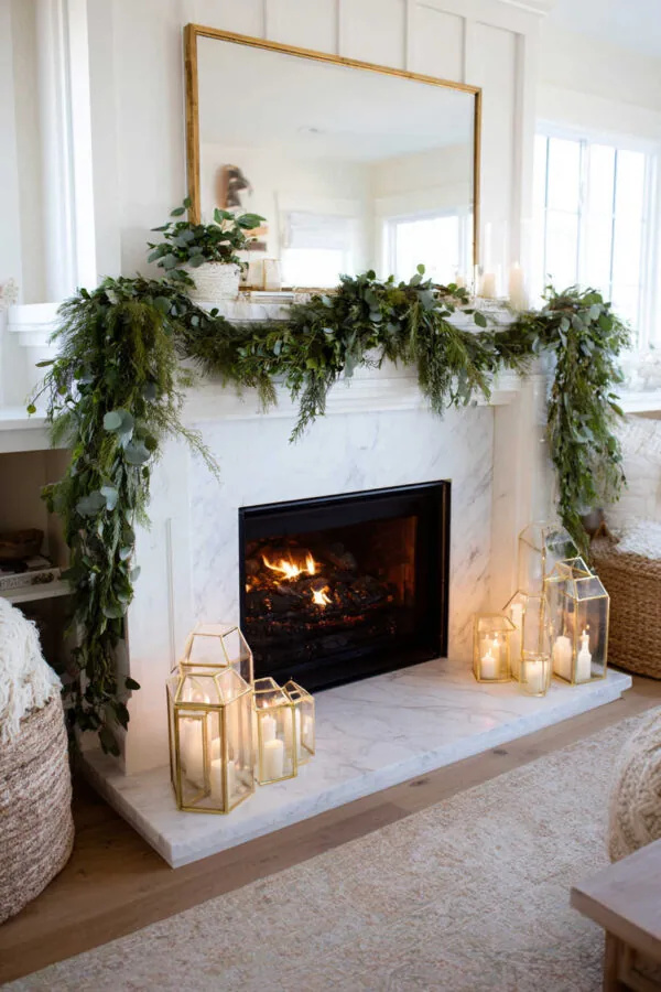 christmas fireplace decor idea 7