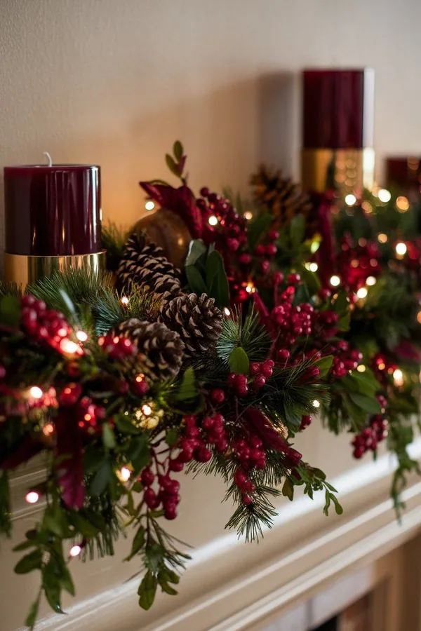 christmas fireplace decor idea 9