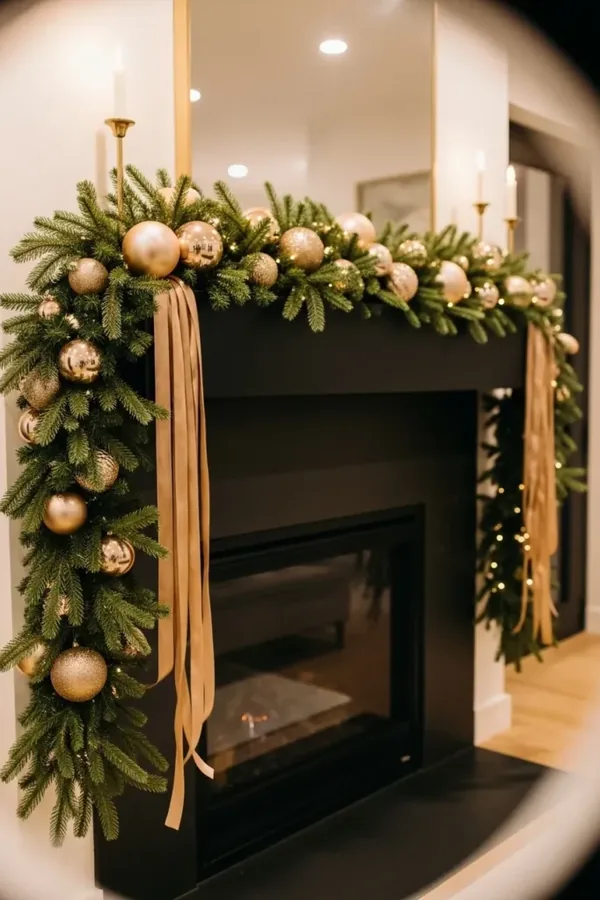 christmas fireplace decor idea 10