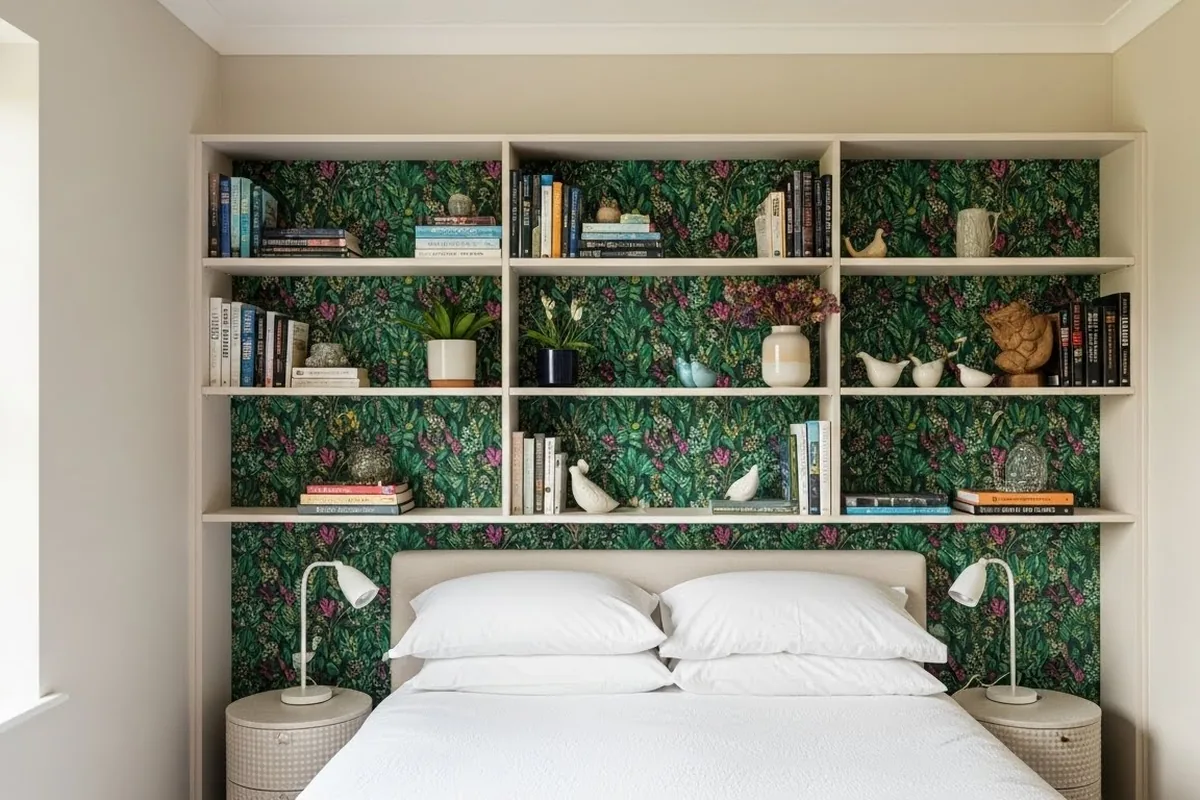 19 Shelf Wallpaper Ideas To Try This Year - idea 15