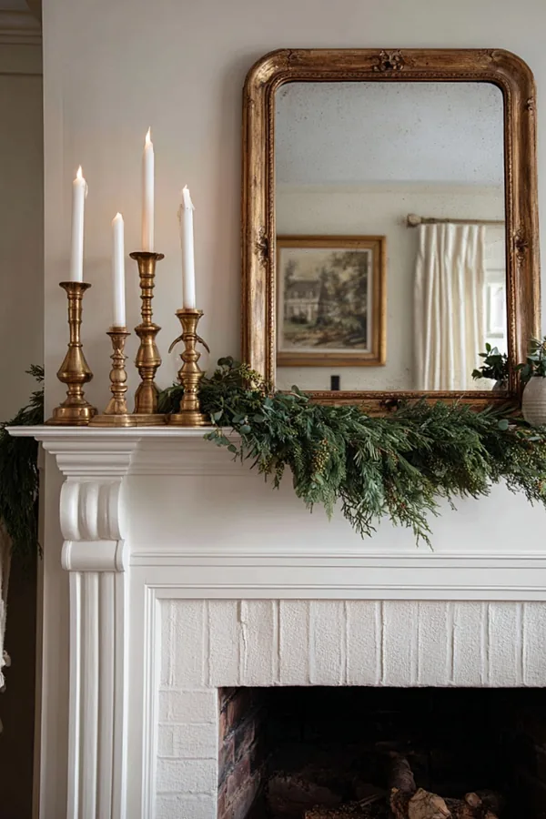 christmas fireplace decor idea 15