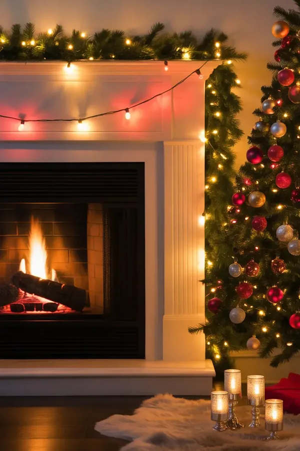 christmas fireplace decor idea 18